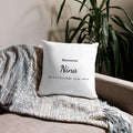 Coussin de naissance personnalisé : prénom, date, poids et taille de bébé
